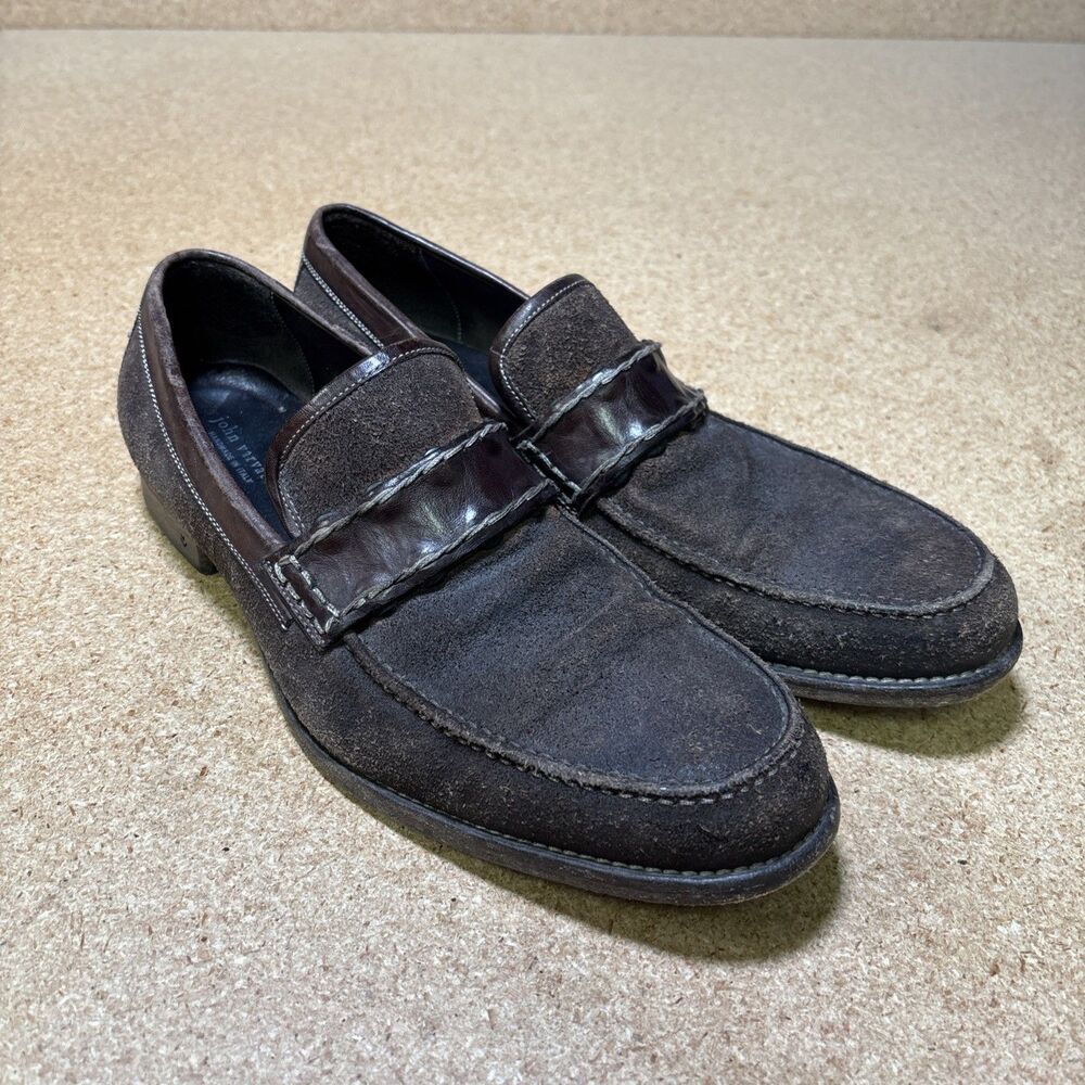 John Varvatos Thompson Venetian loafers in brown suede Size 13